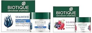 Biotique Bio Seaweed Revitalizing Anti Fatigue Eye Gel, 15G & Oily Bio ...