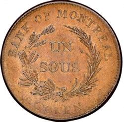 1 su ND (1836) - Żeton „Bank of Montréal Token”, Prowincje Kanady ...
