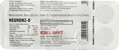 Neuronz D Strip Of 10 Tablets: Uses, Side Effects, Price & Dosage ...