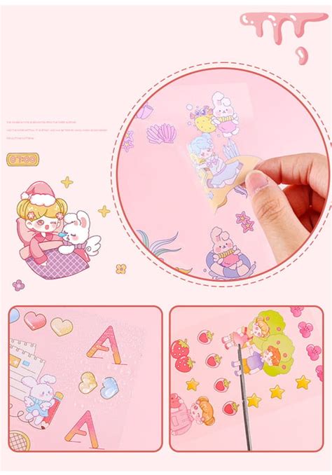 KTRS Enterprise Cartoon Theme Kawaii Stickers Sheets Cute Washi ...