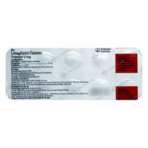 TRAJENTA 5MG TABLET 10'S : View Price, Combination and Alternatives ...
