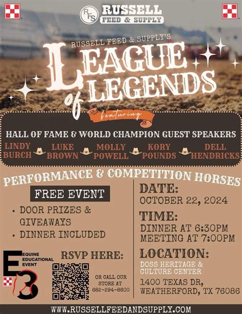 League of Legends - Equine Educational Event, Doss Heritage and Culture ...