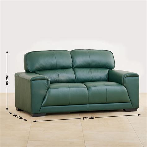 Buy Valencia Half Leather 2-Seater Sofa - Green from Home Centre at ...