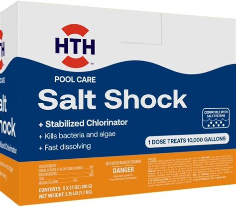 Amazon.com : HTH 52047 Swimming Pool Care Salt Shock, Stabilized ...