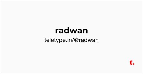 @radwan — Teletype