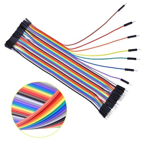 Easy Electronics - 120 Pieces Jumper Wires Ribbon Cables Kit Wire 40 ...