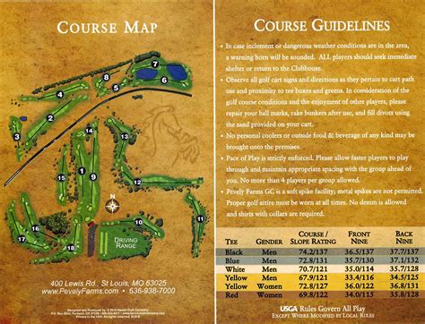 Scorecard - Pevely Farms Golf Club