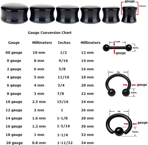 Buy Pair 00g (10mm) to 5/8 (16mm) Black anodize Surgical steel logo ...