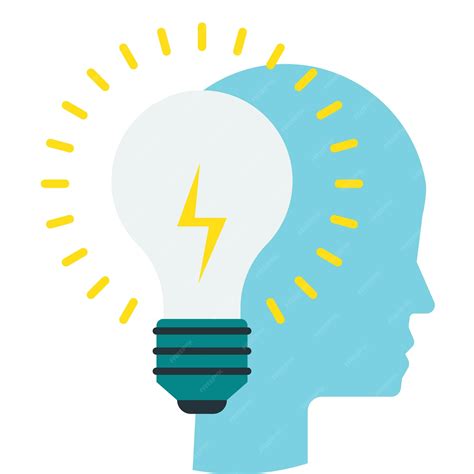 Ilustración de cabeza humana y bombilla en estilo minimalista | Vector ...