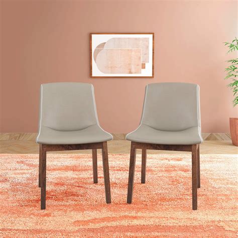 GODREJ INTERIO Latte Rubber Wood Dining Chair (Only Chairs, Set of 2 ...