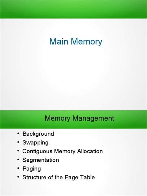Image result for Main Memory Tutorial