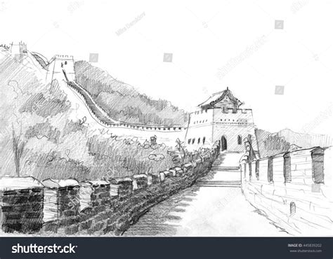 Great Wall Of China Drawing at PaintingValley.com | Explore collection ...