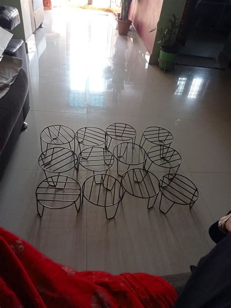 TrustBasket Eclips Plant Stands Black (Set of 12) | Premium Strong and ...