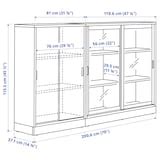 TONSTAD storage combination w sliding doors, off-white/clear glass ...