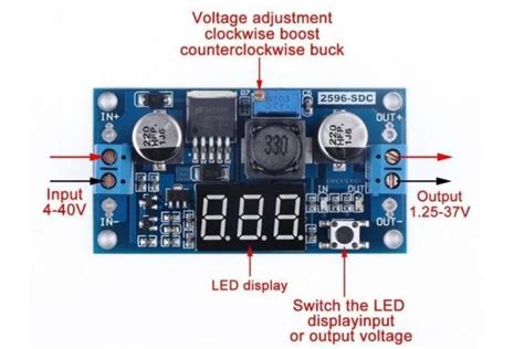 LM2596 DC-DC Step-down Buck Module with Display – Robocraze