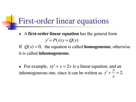 Image result for First Order Linear DE Examples