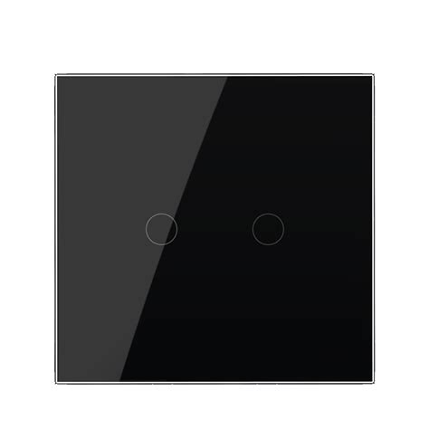 LIVOLO Light Switch 2 Gang with Black Tempered Glass Plate, Double ...