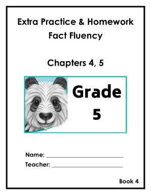 Fillable Online Extra Practice & Homework Fact Fluency Chapters 4, 5 ...