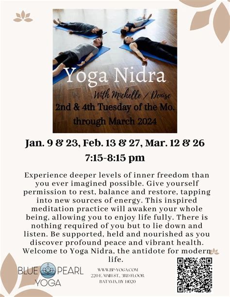 Yoga Nidra by Denise/Michelle, Blue Pearl Yoga, Batavia, 23 January ...