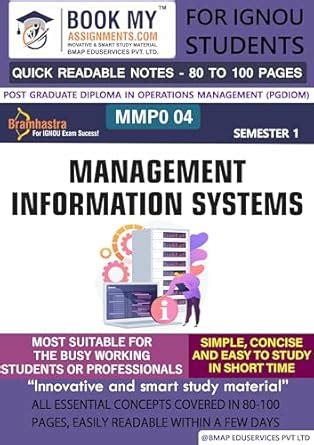 Buy IGNOU MMPO 04 Management Information Systems Study Guide For IGNOU ...