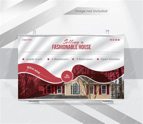 Real estate house property sale backdrop design template | Premium Vector