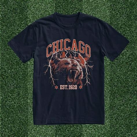 Uni Chicago Vintage Bear Football Taiate Shirt | SHEIN USA