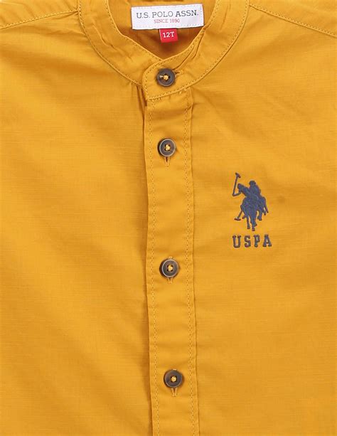Mandarin Collar Pure Cotton Shirt – U.S. Polo Assn. India