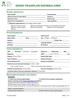 Fillable Online Ontarios Referral and Listing Criteria for Adult Kidney ...