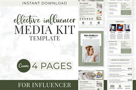 Influencer Media Kit Template | Presentation Templates ~ Creative Market