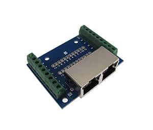 Dual RJ45 Ethernet Connector Breakout Board w/ LED Screw terminals NS ...