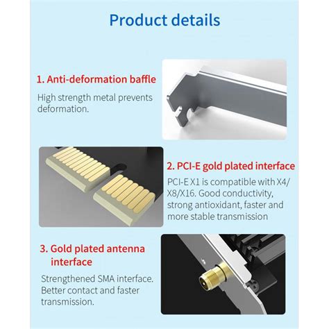 AX200 3000Mbps WiFi PCI-E Adapter Dual Band Bluetooth Receiver Network ...