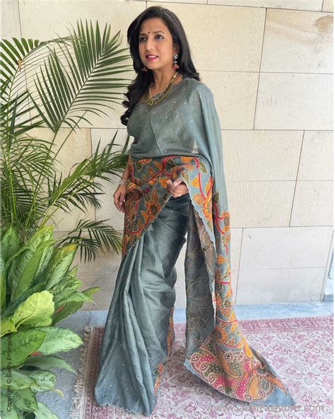 EE-V19623 Kalamkari Tussar Saree – sakhifashions