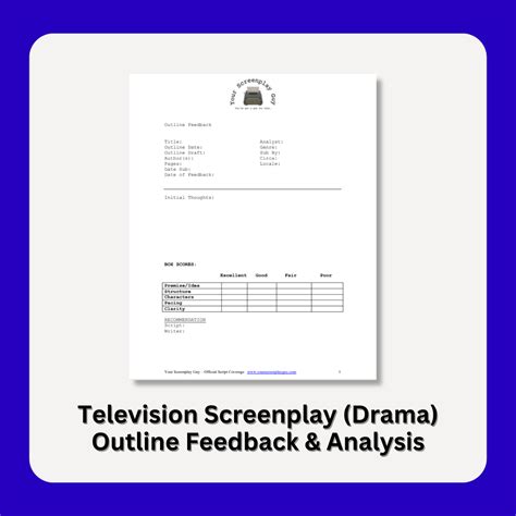 TV Script (Drama) - Outline Feedback & Analysis | Your Screenplay Guy