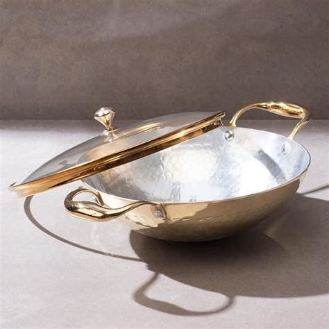 Buy P-TAL Brass Kadhai 1.5L with Insulated Heat-Resistant Handle and ...