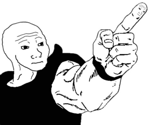 Pointing with feely finger Wojak | Friends sketch, Troll face, Family ...