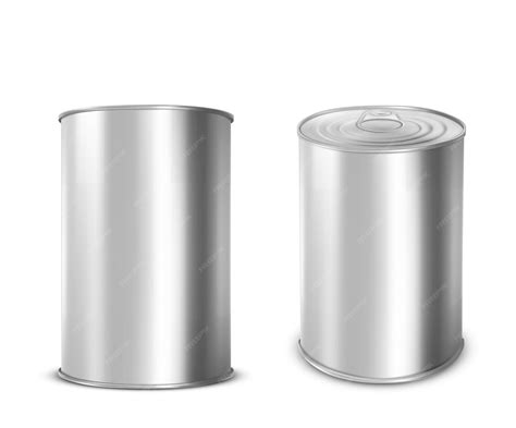 Metal tin can for food with ring pull on lid | Free Vector