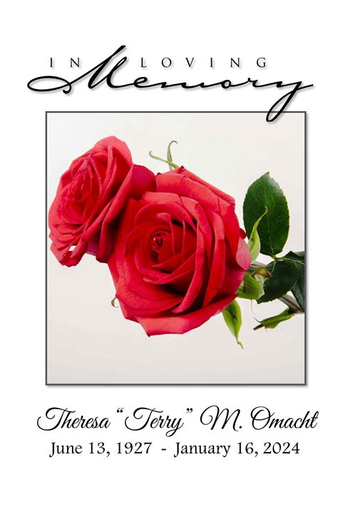 Theresa "Terry" M. Omacht Obituary January 16, 2024 - Schoeneberger ...