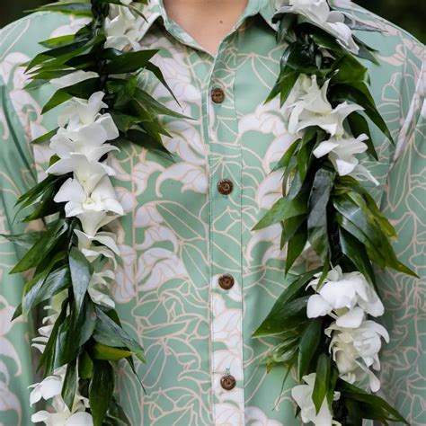 Ti Leaf Maile Lei & White Orchid Twist for Special Occasions