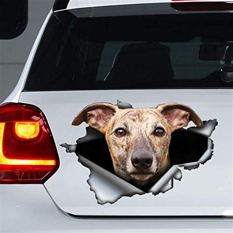 Brindle Greyhound car Decal, Torn Metal Decal, Greyhound Sticker Vinyl ...