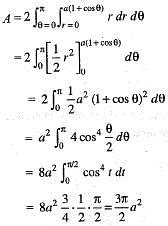 The area of the cardioid r = a (1 + cosandtheta;) is given bya)2r ...