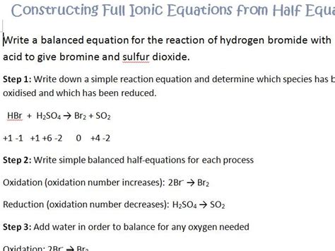 Image result for Free Science Lessons Half Equations