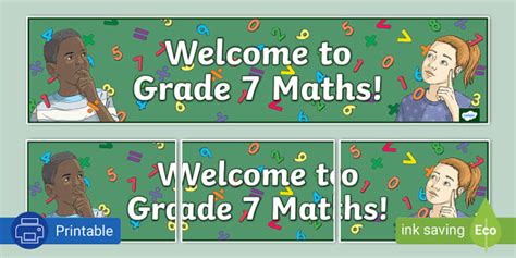 Welcome to Grade 7 Maths Banner