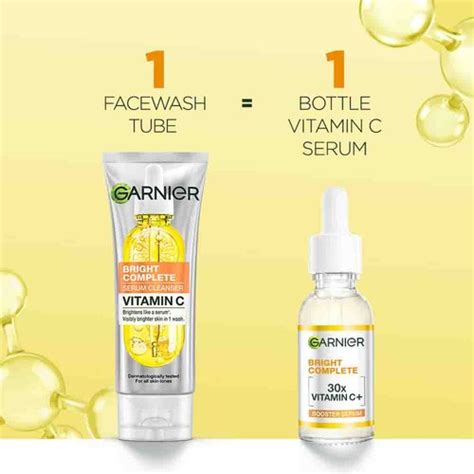 Garnier Bright Complete Vitamin C Serum Cleanser for Radiant Skin