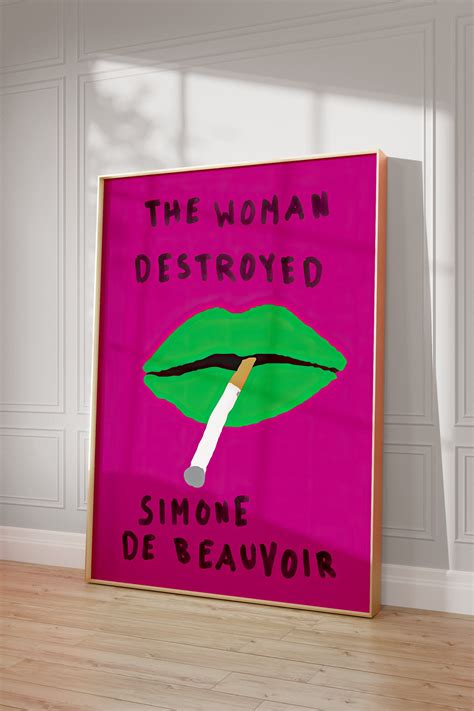 Simone De Beauvoir Art Print, the Woman Destroyed Book Cover Wall Art ...