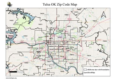 Tulsa OK Zip Code Map Oklahoma USA - TechGEO Mapping