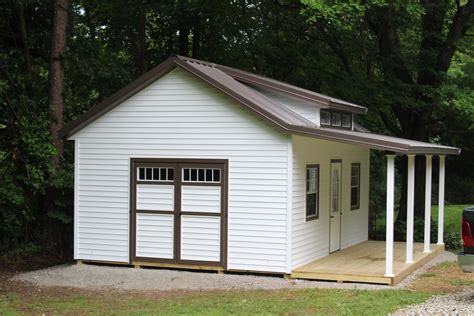 14x20 Garden Shed w/ Triple Transom Dormer and Porch
