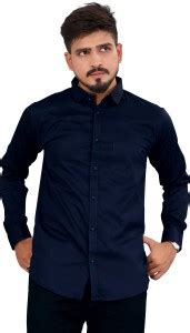Lehenga Style Men Solid Casual Dark Blue Shirt - Buy Lehenga Style Men ...