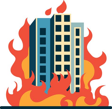 burning building vector illustration , Building Fire , building ...