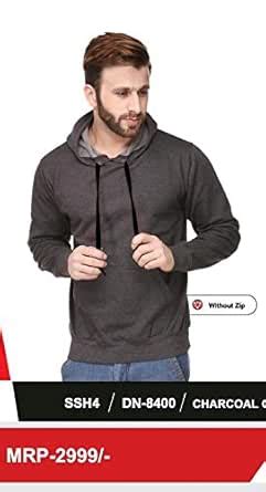 Buy 400 GSM - SSH-4-CHARCOAL GRAY - HOODIES SWEATSHIRT (NO ZIPPER ...