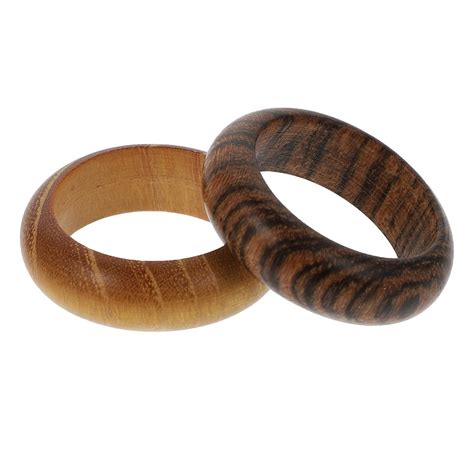 HEALLILY 2pcs Wooden Rings Wood Finger Rings Chunky Rings Finger ...